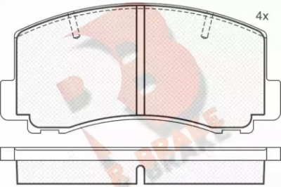 R BRAKE rb0502 -  Комплект тормозных колодок, дисковый тормоз
